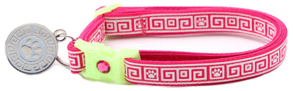Greek Key Breakaway Cat Collar-11