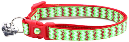 Christmas Chevron Breakaway Cat Collar-12