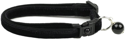 Soft Black Velvet Cat Collar-2
