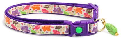 Fancy Fall Leaves Breakaway Cat Collar-17