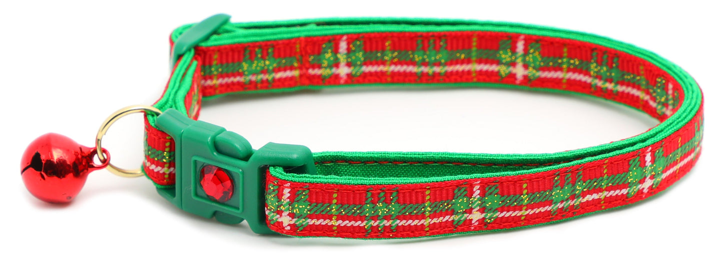 Green Tartan Breakaway Cat Collar-8