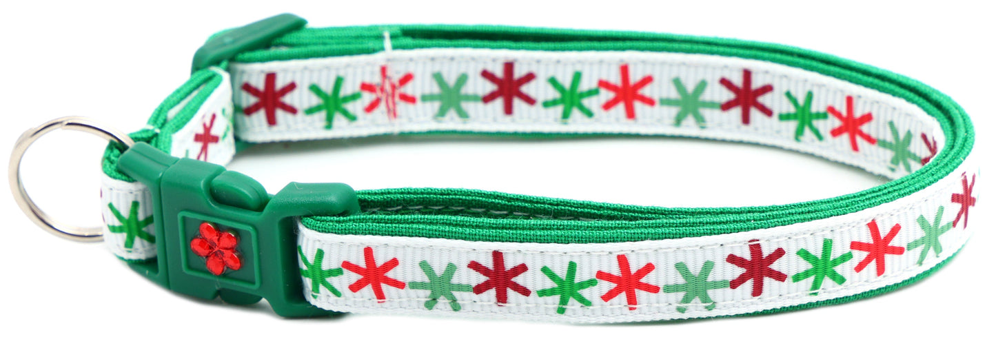 Asterisk Snowflakes Cat Collar-3