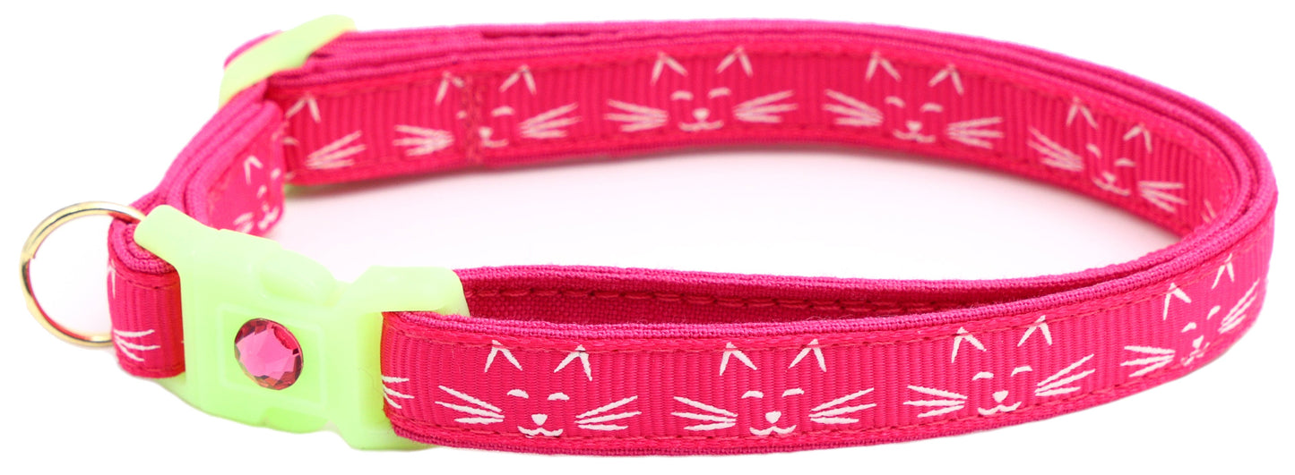Glowing Cat Faces Breakaway Cat Collar-39