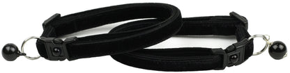 Soft Black Velvet Cat Collar-3