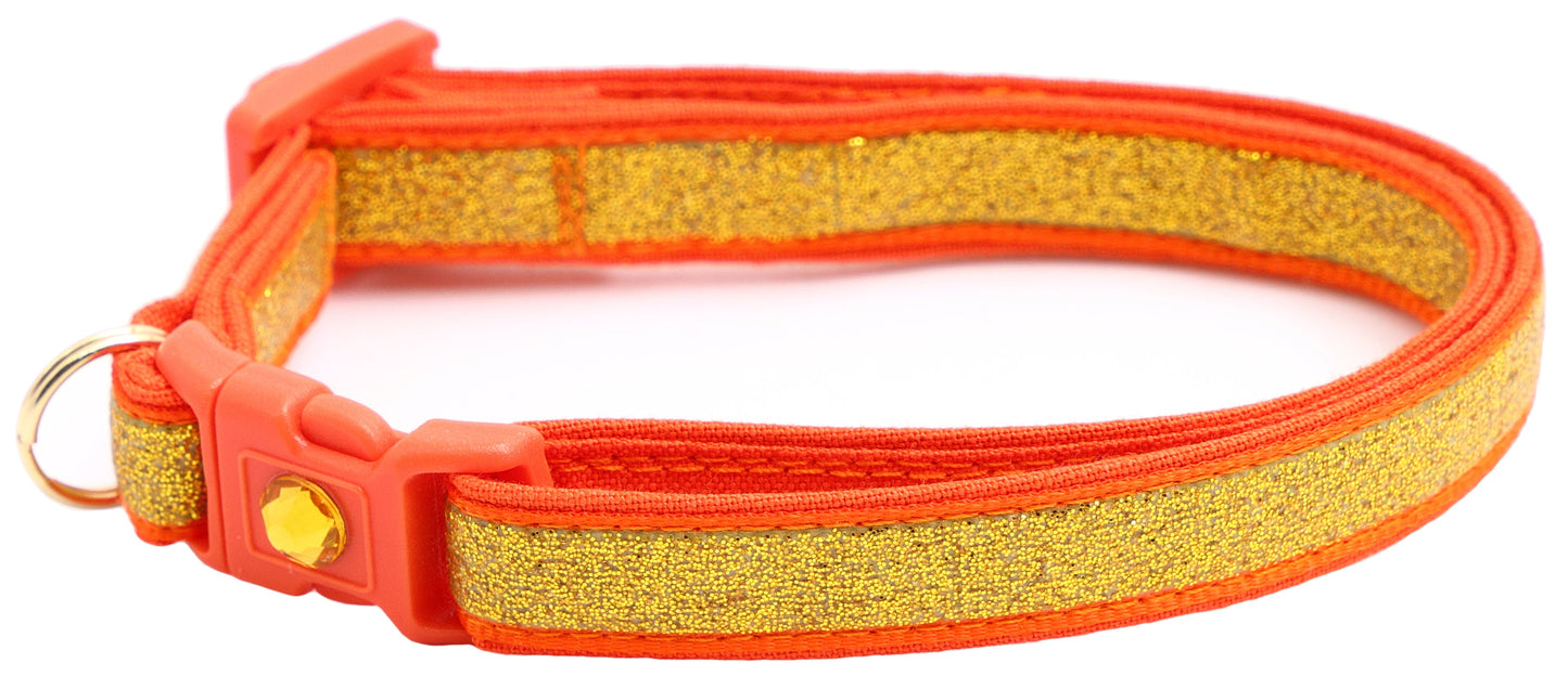Gold Glitter Breakaway Cat Collar-21