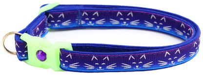 Glowing Cat Faces Breakaway Cat Collar-41