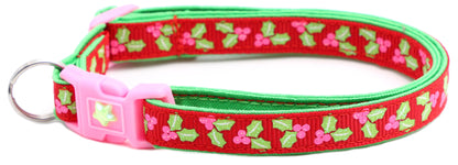 Holly Leaves Breakaway Cat Collar-14