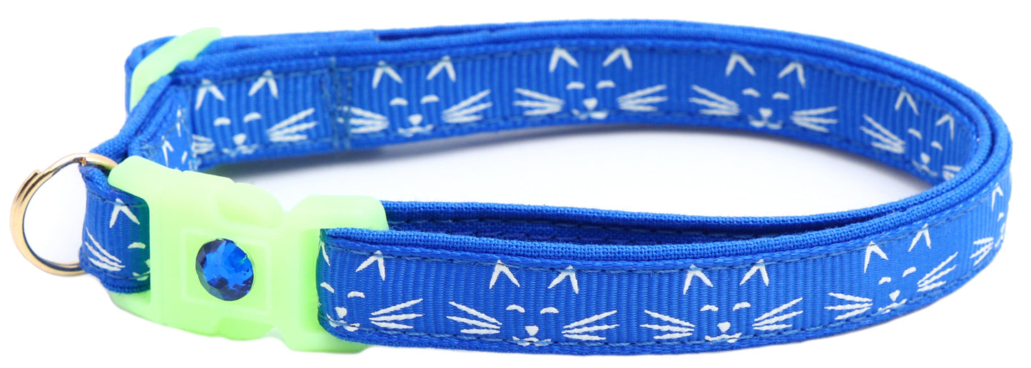 Glowing Cat Faces Breakaway Cat Collar-37
