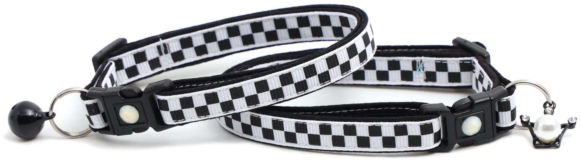Black and White Checks Cat Collar-3