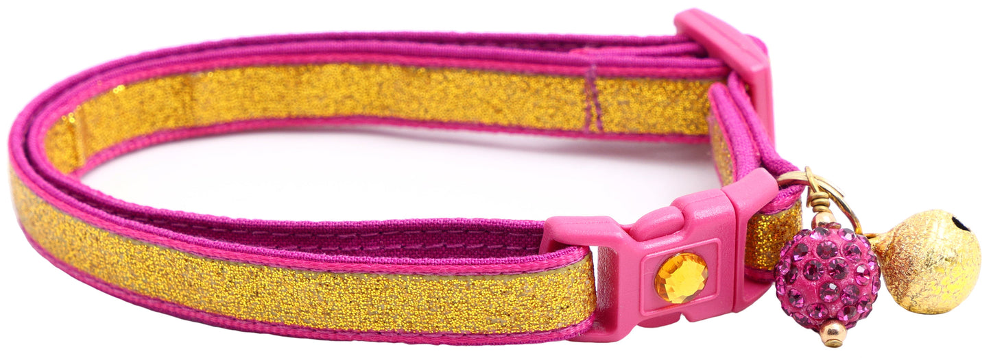Gold Glitter Breakaway Cat Collar-15