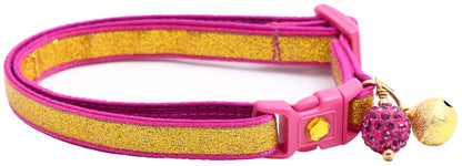 Gold Glitter Breakaway Cat Collar-15