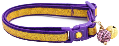 Gold Glitter Breakaway Cat Collar-4