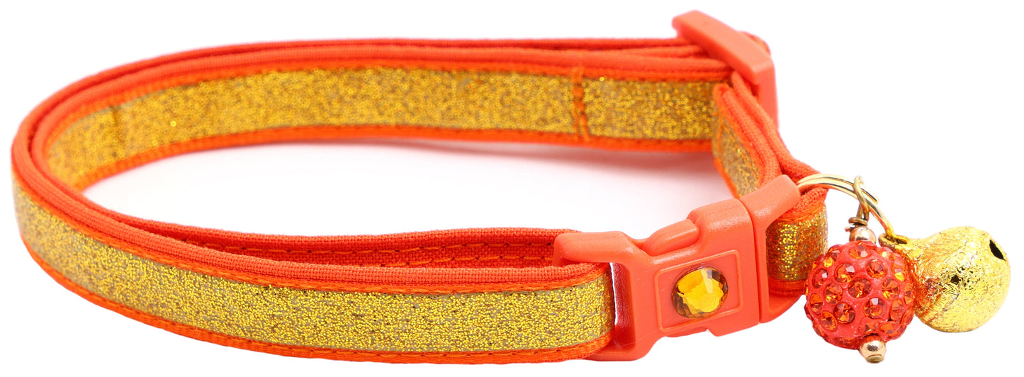 Gold Glitter Breakaway Cat Collar-16
