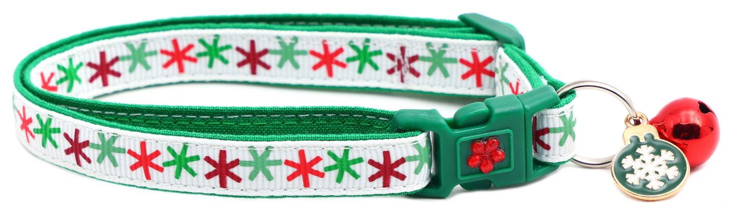 Asterisk Snowflakes Cat Collar-4