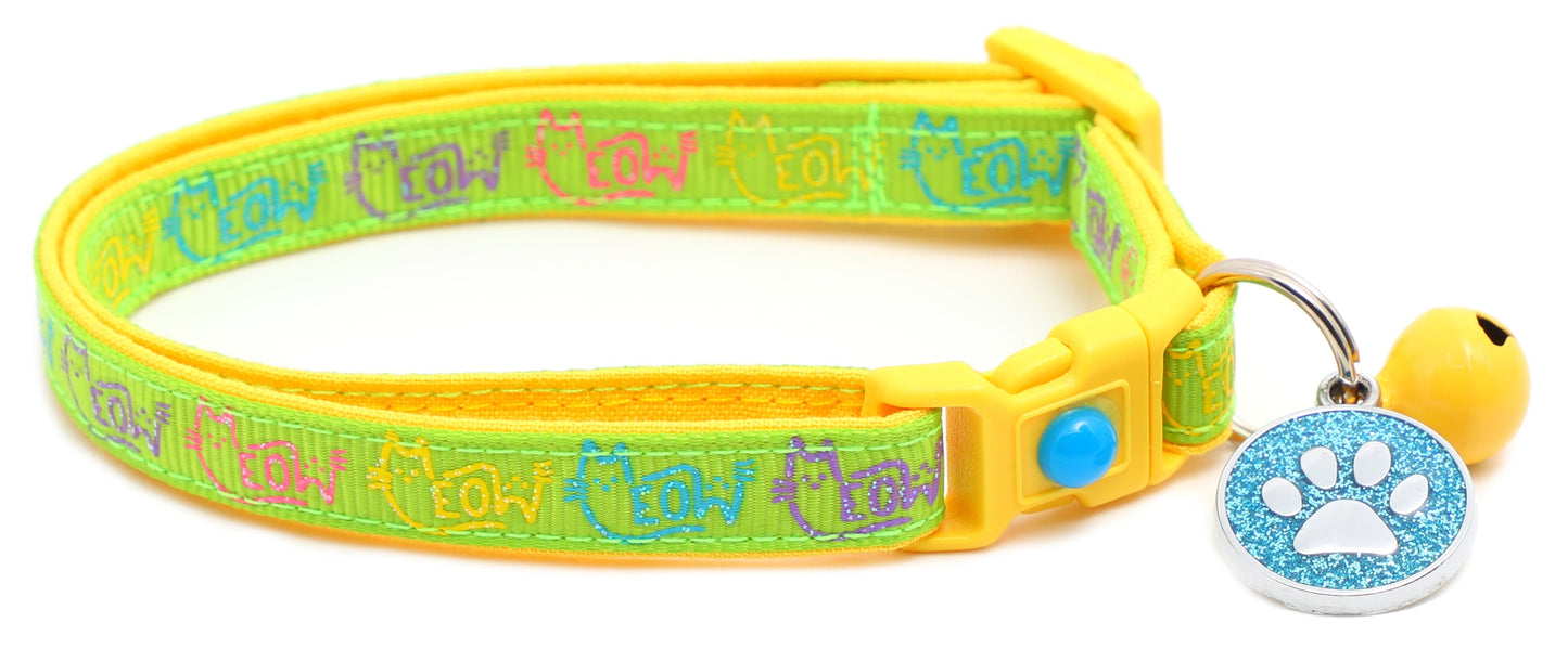 Colorful Meow Breakaway Cat Collar-13