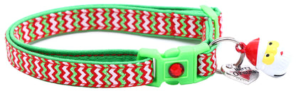Christmas Chevron Breakaway Cat Collar-4