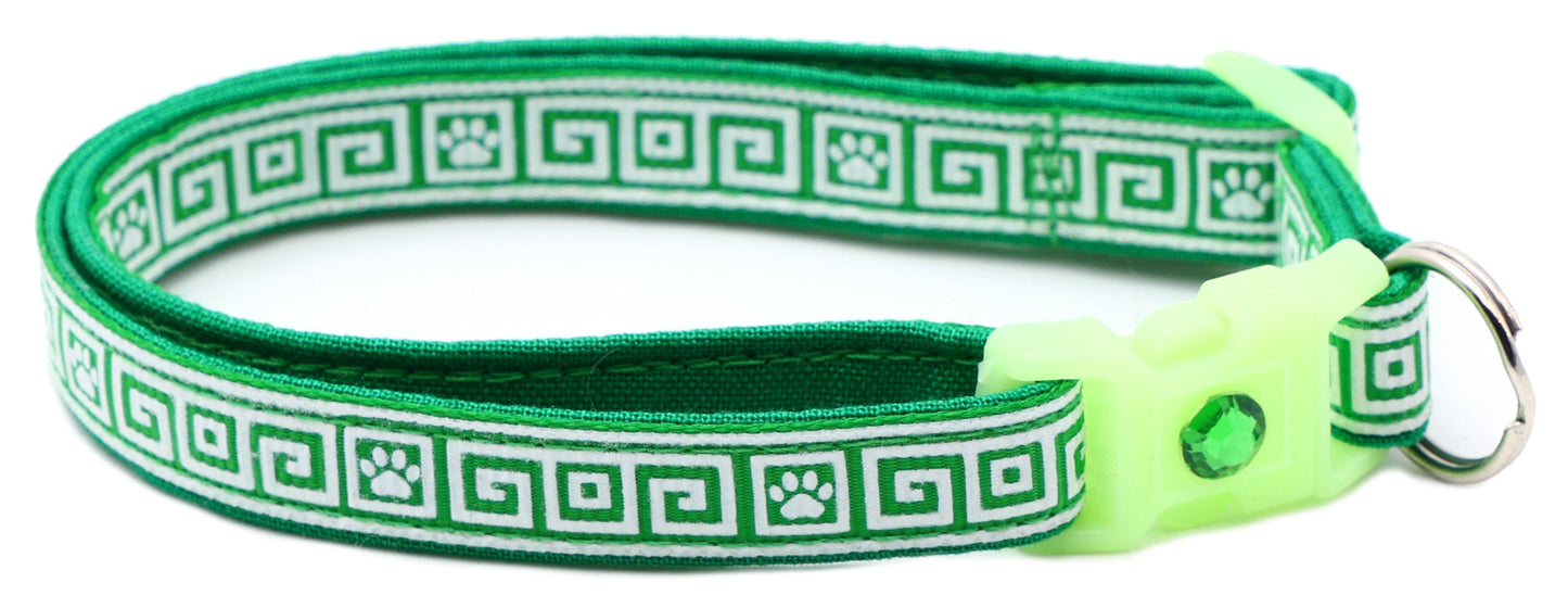 Greek Key Breakaway Cat Collar-38