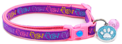 Colorful Meow Breakaway Cat Collar-14