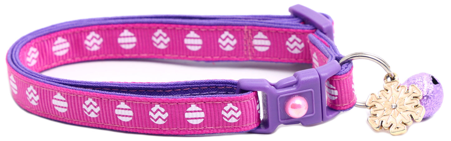 Christmas Ornaments on Pink Cat Collar-4