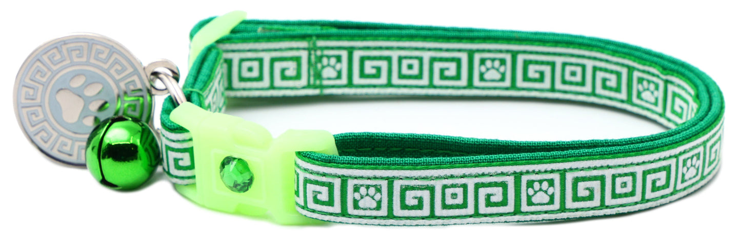 Greek Key Breakaway Cat Collar-20