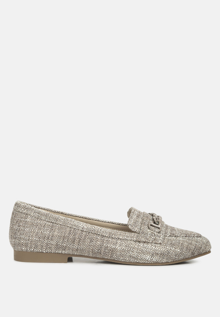 Abeera Chain Embellished Loafers-5