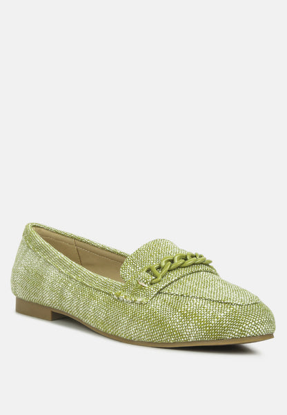 Abeera Chain Embellished Loafers-3