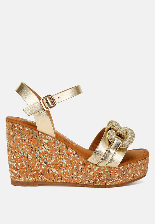 Emelda Chain Link Detail Wedge Sandals-0