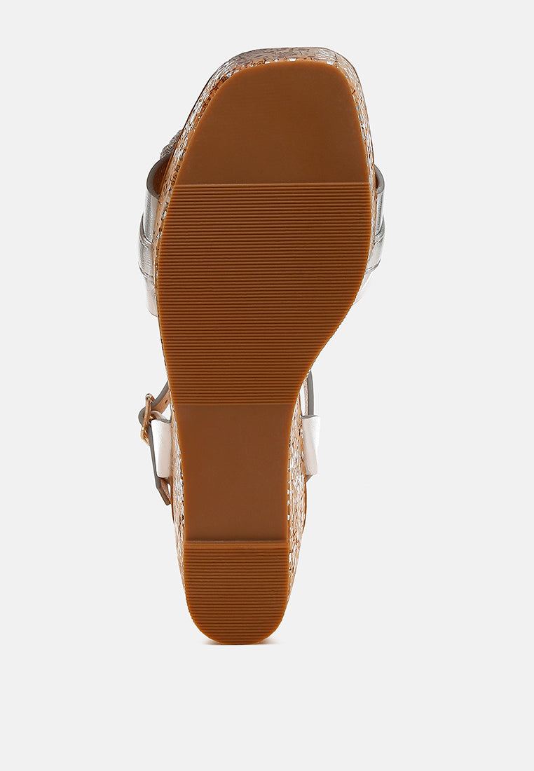 Emelda Chain Link Detail Wedge Sandals-3