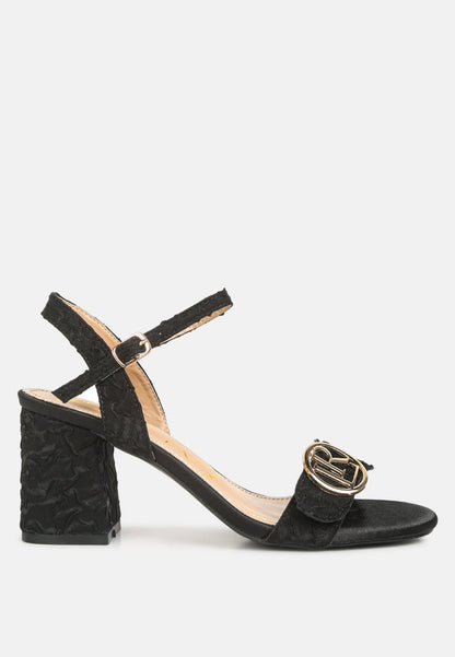 Chaplet Textured Block Heel Sandals-2