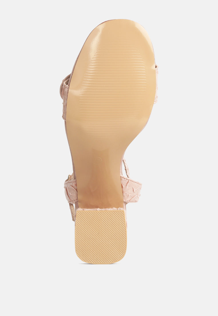 Chaplet Textured Block Heel Sandals-1