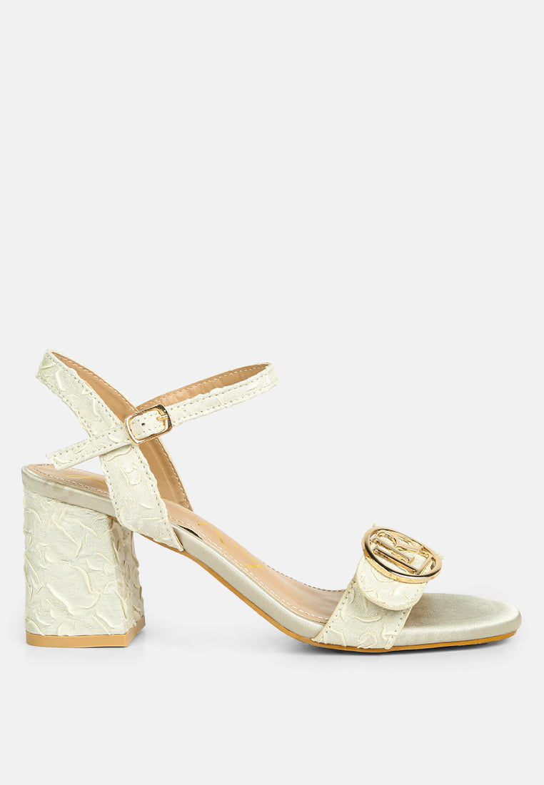 Chaplet Textured Block Heel Sandals-0