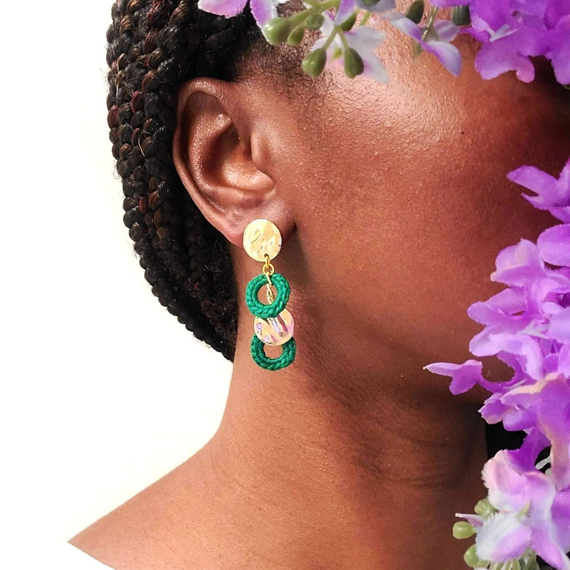 Petite Circle and Gold Earrings-1