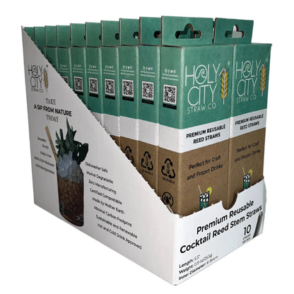 5.5" Jumbo Reed Stem Drinking Straws | Inner pack | 20 x 10ct. Boxes-3
