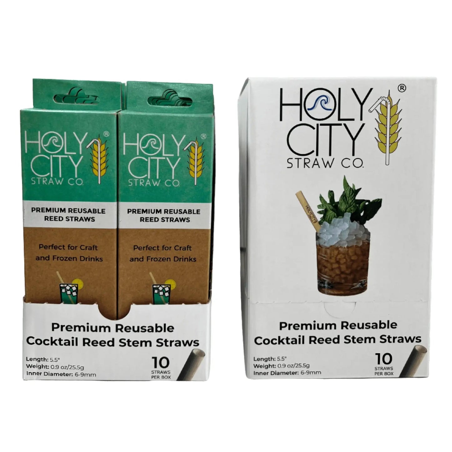 5.5" Jumbo Reed Stem Drinking Straws | Inner pack | 20 x 10ct. Boxes-0