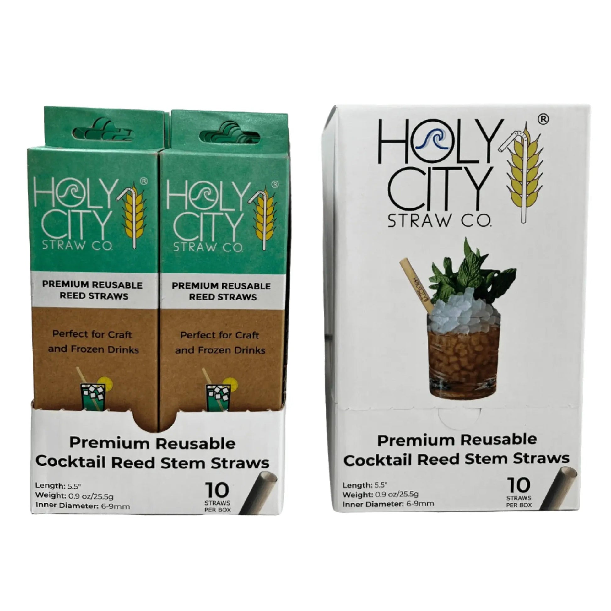 5.5" Jumbo Reed Stem Drinking Straws | Inner pack | 20 x 10ct. Boxes-0