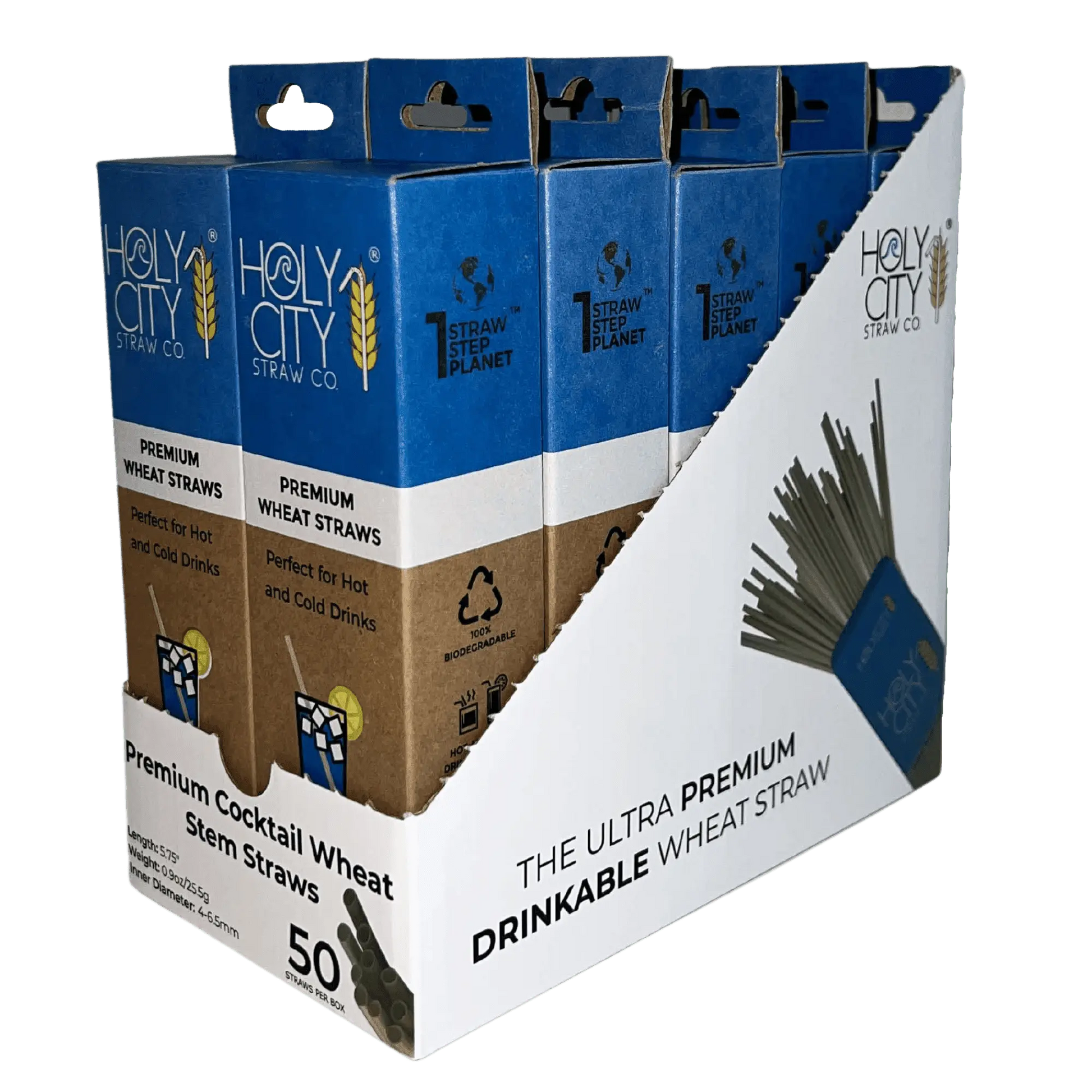 5.75" Cocktail Wheat Stem Drinking Straws | Inner Pack | 10 x 50ct. Boxes-4
