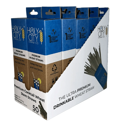 5.75" Cocktail Wheat Stem Drinking Straws | Inner Pack | 10 x 50ct. Boxes-4