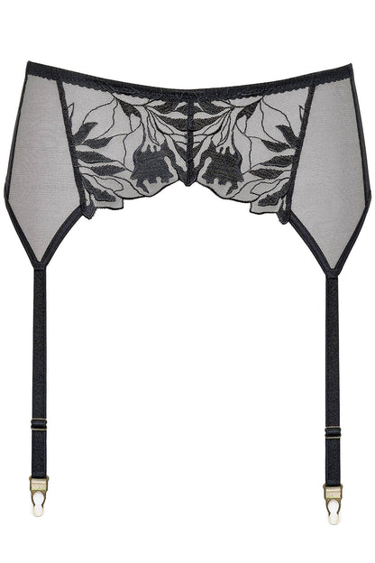 High Waist Mesh Garter Belt Gorteks Coco Black-4