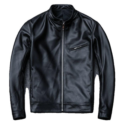 Colderon Men's Genuine Leather Jacket Vintage Sheepskin-0