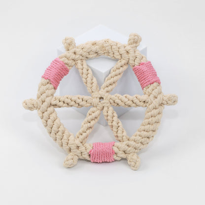 Color wheel Macrame Rope Pet Toy-8