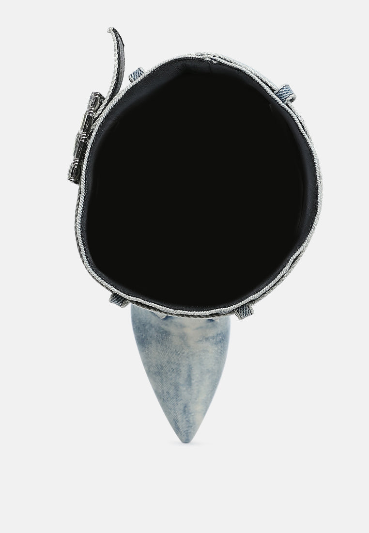 Cornik Multi Color Stones Denim Boots-4