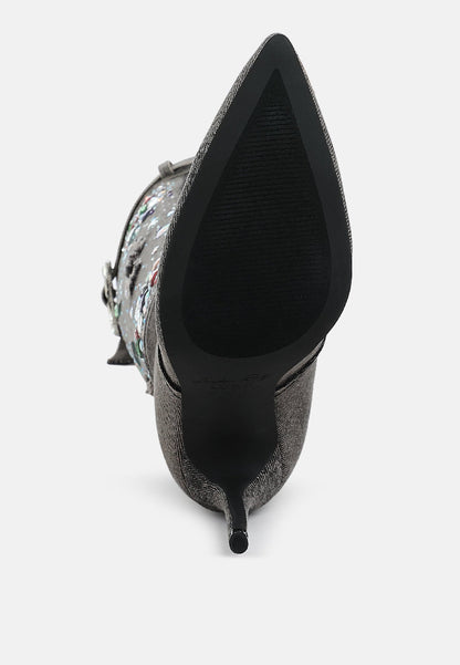 Cornik Multi Color Stones Denim Boots-1