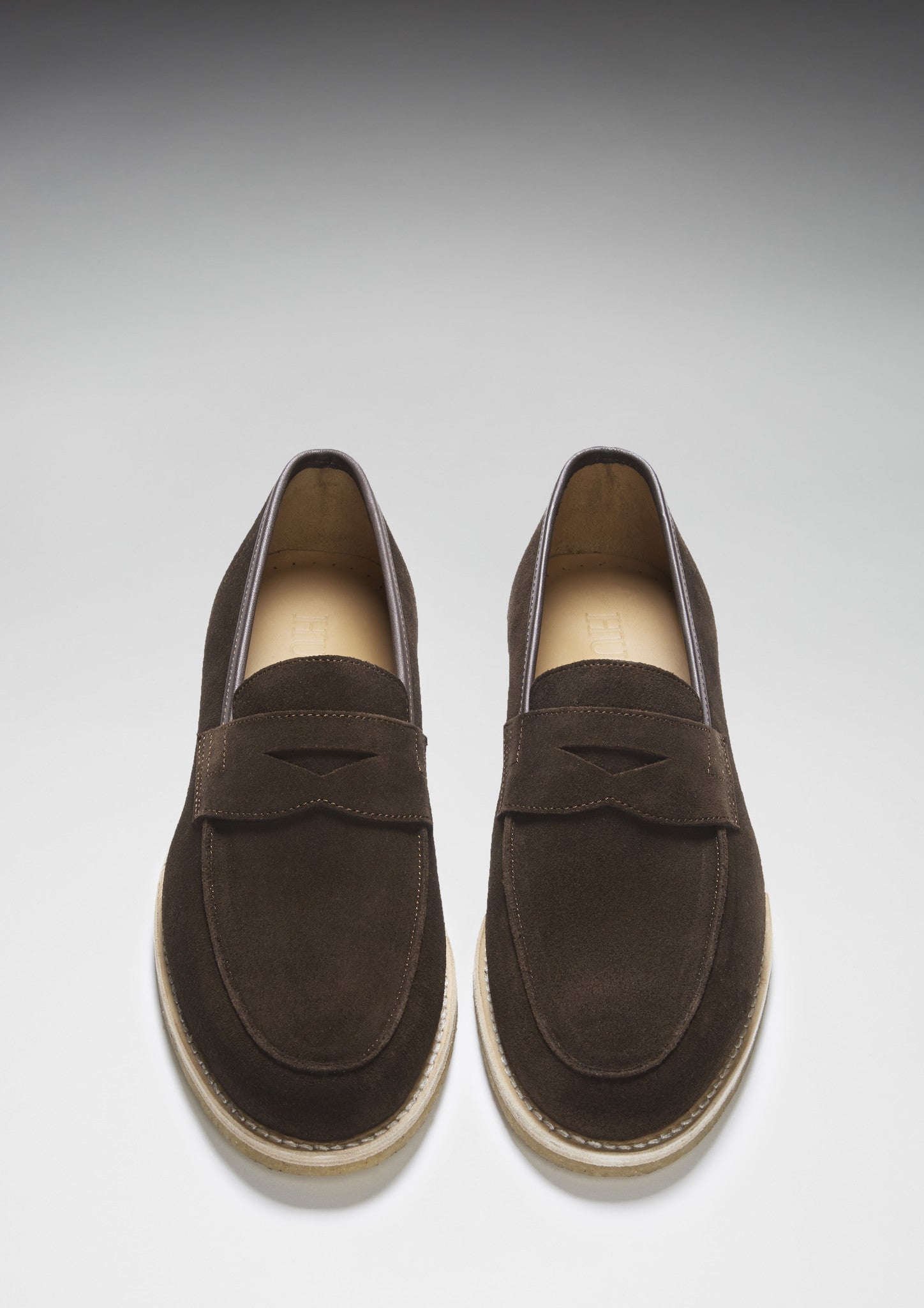 Brown Suede Loafers, Crepe Rubber Welted Sole-3