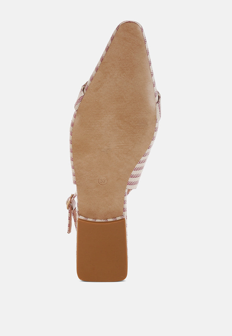 Crina Pearl-Detailed Horsebit Woven Flats-1