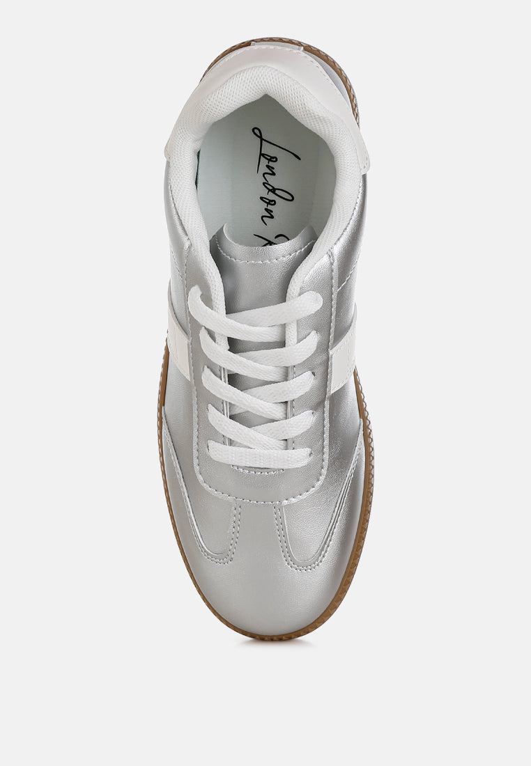 Crossover Lace-Up Metallic Sneaker-3