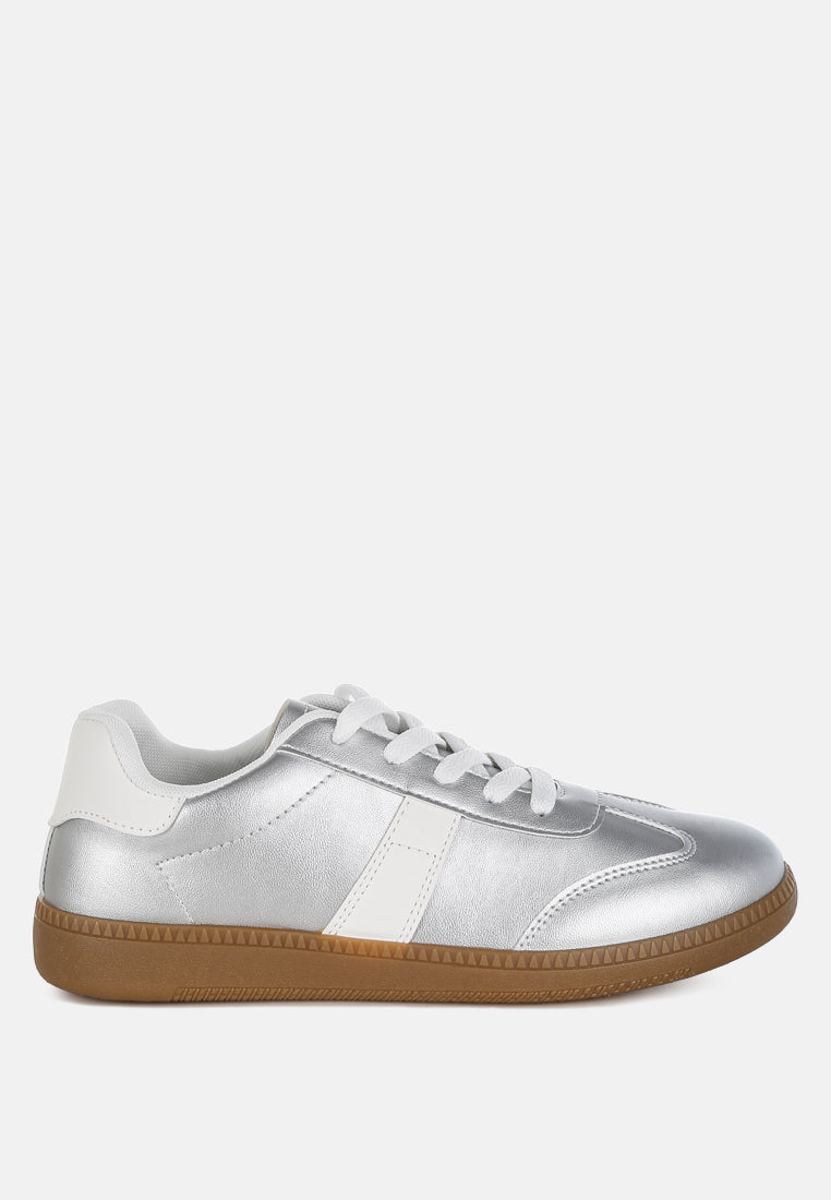 Crossover Lace-Up Metallic Sneaker-0