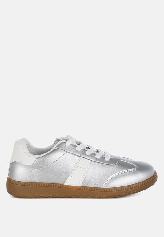 Crossover Lace-Up Metallic Sneaker-0
