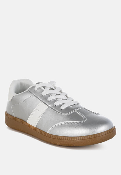 Crossover Lace-Up Metallic Sneaker-1