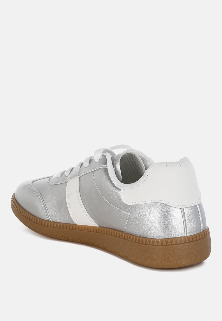 Crossover Lace-Up Metallic Sneaker-2