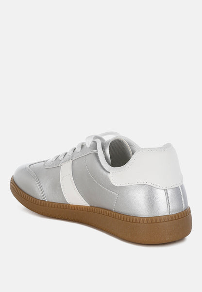 Crossover Lace-Up Metallic Sneaker-2